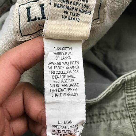 LL Bean Natural Fit Cargo Hiking Pants Mens 42x34 Fits 40x31 Straight Green - Picture 6 of 8